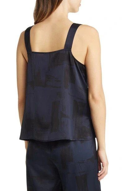 NEW Eileen Fisher Brushstroke Print Silk & Organic Cotton Tank SZ M #T3112