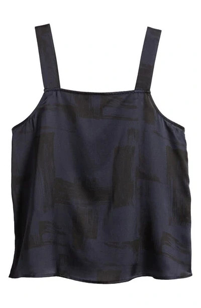 NEW Eileen Fisher Brushstroke Print Silk & Organic Cotton Tank SZ M #T3112
