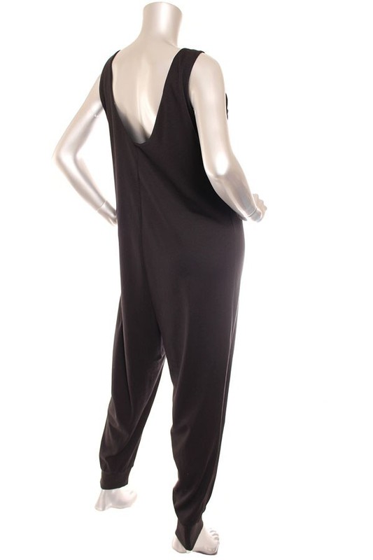 NEW Eileen Fisher Organic Cotton Interlock Sleeveless Jumpsuit Black