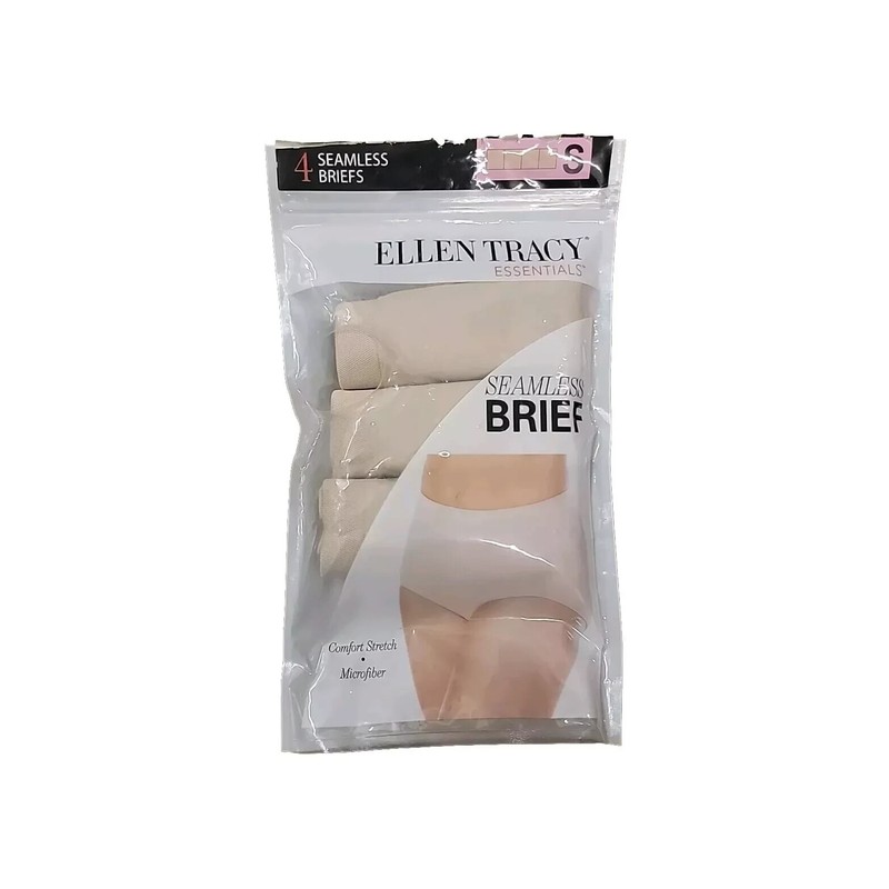 NEW Ellen Tracy Essentials Women's 4-pack Seamless Briefs. Size Small