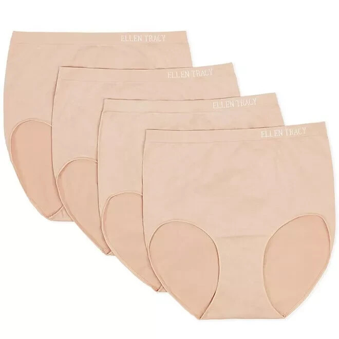 NEW Ellen Tracy Essentials Women's 4-pack Seamless Briefs. Size Small