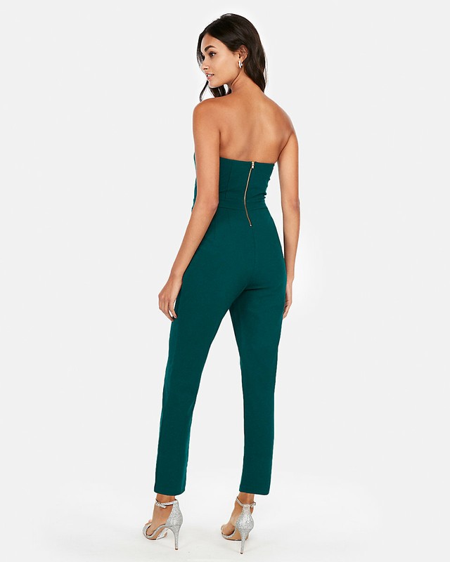 NEW EXPRESS GREEN STRAPLESS SWEETHEART JUMPSUIT SZ 0