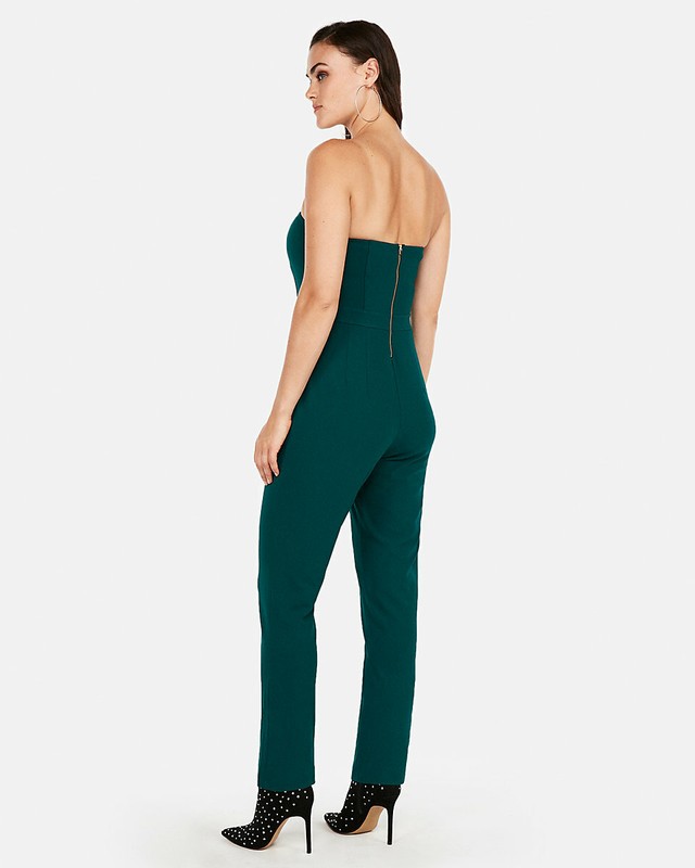 NEW EXPRESS GREEN STRAPLESS SWEETHEART JUMPSUIT SZ 0
