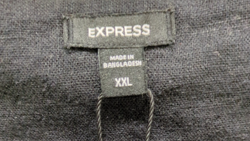 NEW Express Women's Classic Fit V-Neck Button Up Linen Vest Black Size 2XL O16