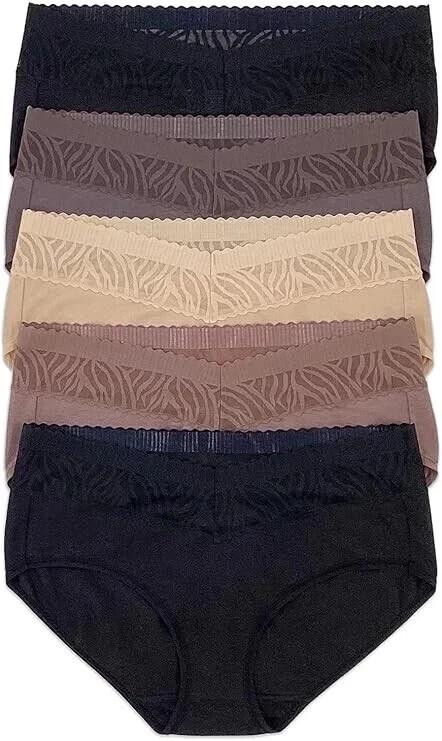 NEW Felina Women's Stay In Place Hipster Panties 5 Pack Size LARGE