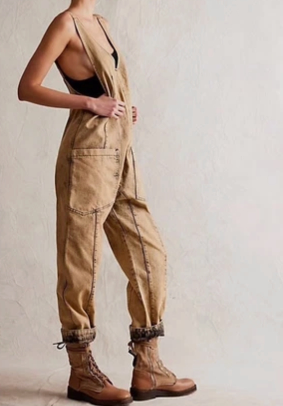 NEW FREE PEOPLE WE THE FREE FARROW HIGH ROLLER ONE PIECE JUMPSUIT SZ S TALL