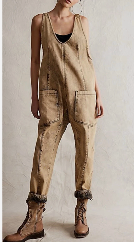 NEW FREE PEOPLE WE THE FREE FARROW HIGH ROLLER ONE PIECE JUMPSUIT SZ S TALL