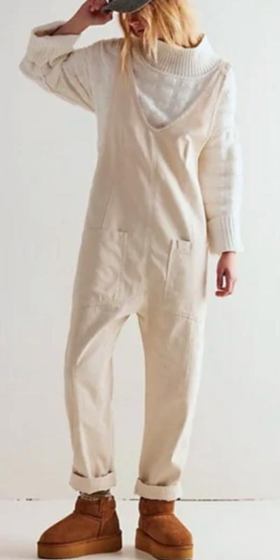 NEW FREE PEOPLE WE THE FREE IVORY HIGH ROLLER ONE PIECE JUMPSUIT SZ XS