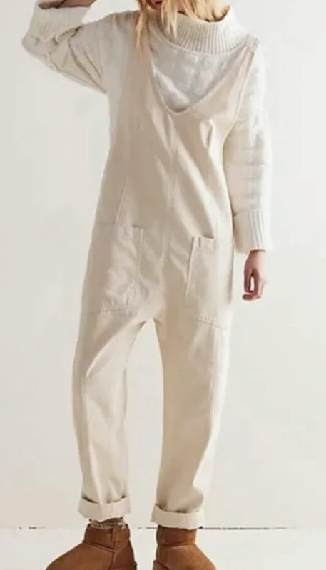 NEW FREE PEOPLE WE THE FREE IVORY HIGH ROLLER ONE PIECE JUMPSUIT SZ XS