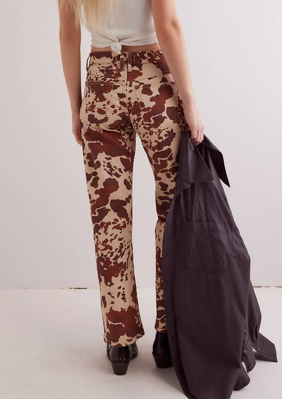 NEW FREE PEOPLE WE THE FREE RISK TAKER PRINTED JEANS SZ 28
