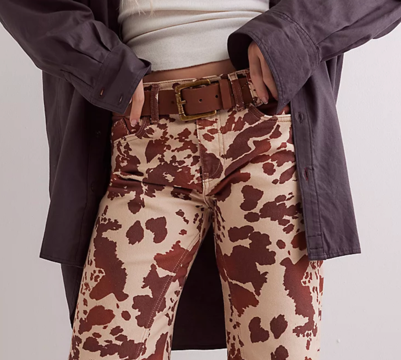 NEW FREE PEOPLE WE THE FREE RISK TAKER PRINTED JEANS SZ 28