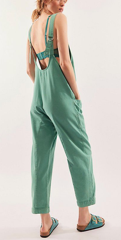 NEW FREE PEOPLE WE THE FREE TURQUOISE HIGH ROLLER ONE PIECE JUMPSUIT SZ S