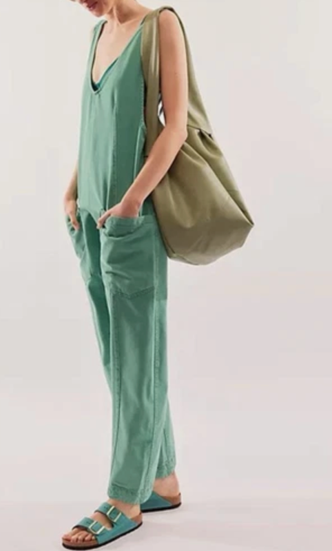 NEW FREE PEOPLE WE THE FREE TURQUOISE HIGH ROLLER ONE PIECE JUMPSUIT SZ XL