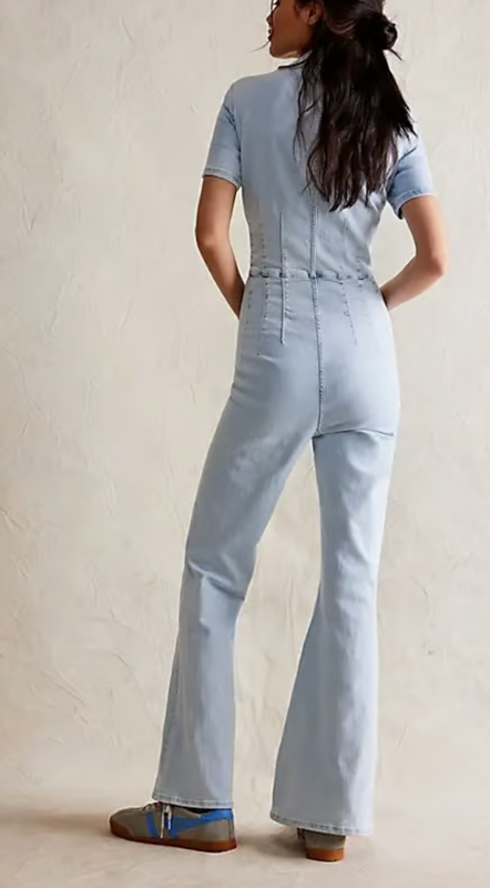 NEW FREE PEOPLE WE THE FREE WHIMSY JAYDE FLARE ONE PIECE JUMPSUIT SZ M