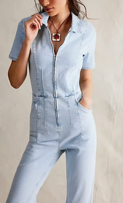 NEW FREE PEOPLE WE THE FREE WHIMSY JAYDE FLARE ONE PIECE JUMPSUIT SZ M