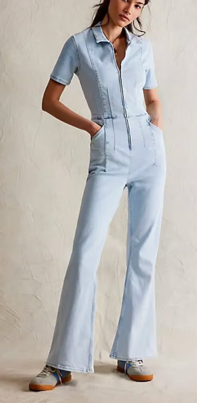 NEW FREE PEOPLE WE THE FREE WHIMSY JAYDE FLARE ONE PIECE JUMPSUIT SZ M