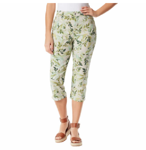 NEW Gloria Vanderbilt Women's Amanda Capri Stonewood Floral Size 12