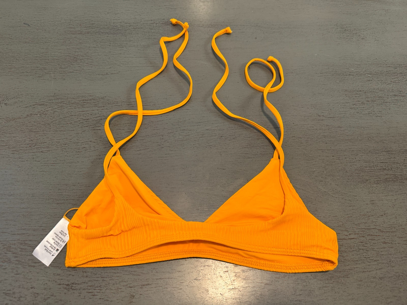 NEW Gold Ribbed L SPACE Swimsuit Bikini Top Size Small