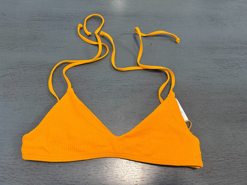 NEW gold ribbed L SPACE swimsuit bikini top size small