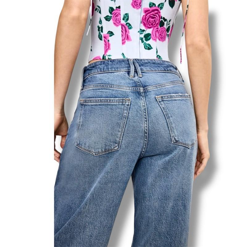 New Good American Good Ease Relaxed Jeans Size 18 Indigo $169 Wide-Leg Normcore