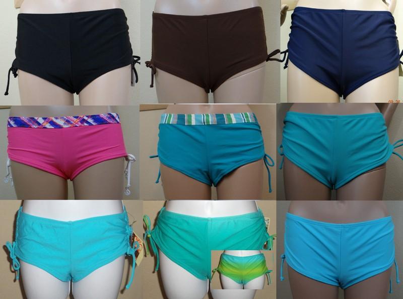 NEW HOBIE pink/jade/blue/black/brown cinch boy shorts swim hot pant XS S M L XL