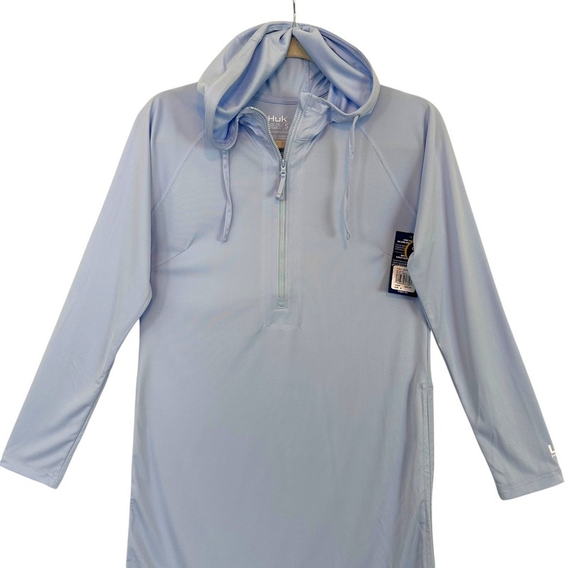 NEW Huk Pursuit Cover Up Dress Small Blue Hoodie Sun Protection Fishing Swim