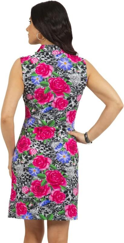 NEW IBKUL Golf Tennis Sleevless Mockneck Dress Jovanna Floral Watermelon XS L XL