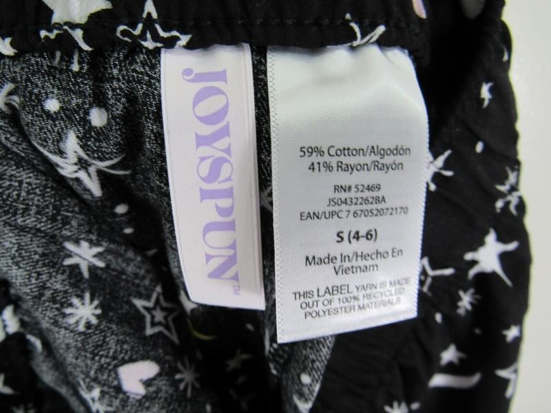 New Joyspun Sleep Short Size S 4 6 Black Stars Elastic Waist Pockets