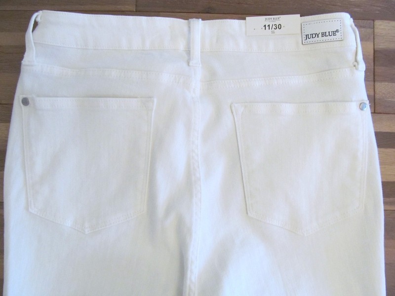 NEW Judy Blue Jeans Sz 11/30 White Slit Hem Bootcut Stretch Cotton SO SOFT NWT