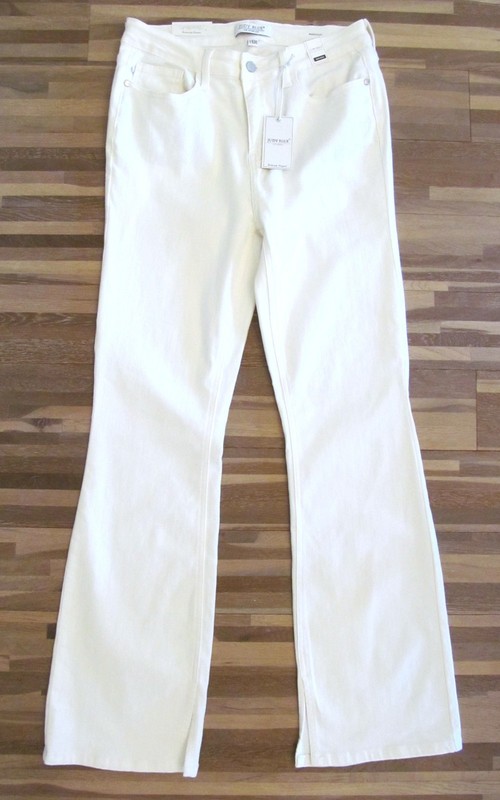 NEW Judy Blue Jeans Sz 11/30 White Slit Hem Bootcut Stretch Cotton SO SOFT NWT