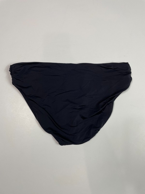 NEW KENNETH COLE Womens Black Side Ruched Bikini Swim Bottom Size Large