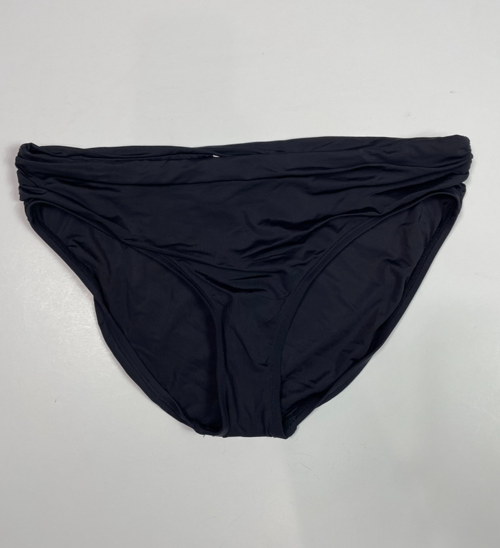 NEW KENNETH COLE Womens Black Side Ruched Bikini Swim Bottom Size Large