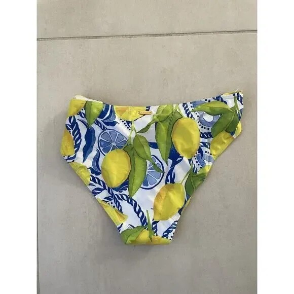 NEW Kenny Flowers The Positano Lemon Tie Bikini Bottom ONLY Size L