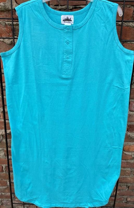 New Knit 100% Cotton Sleeveless Henley Cover-up Ranges S-M-L-X-2X-3X-4X-5X