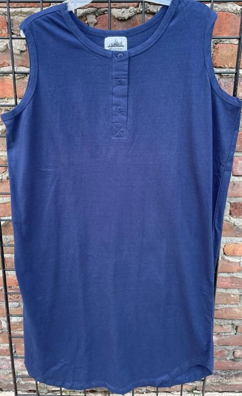 New Knit 100% Cotton Sleeveless Henley Cover-up Ranges S-M-L-X-2X-3X-4X-5X