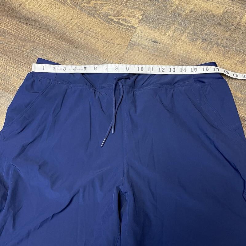 New Lands' End Quick Dry 11" Modest Swim Shorts Navy Blue Built In Brief 16W