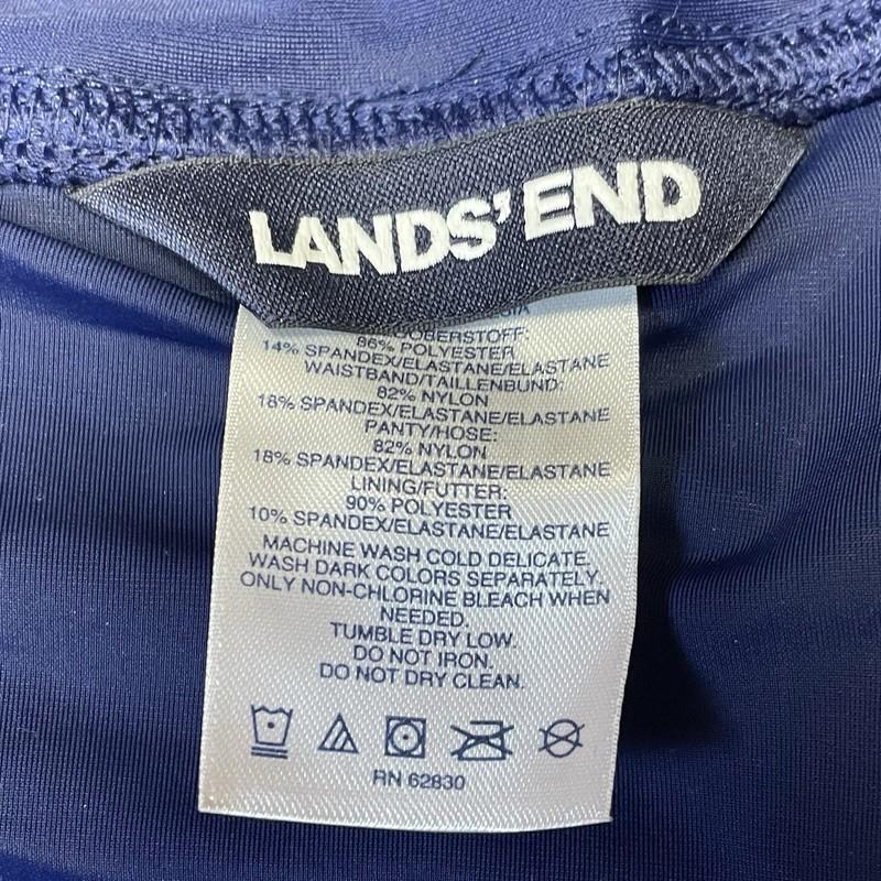 New Lands' End Quick Dry 11" Modest Swim Shorts Navy Blue Built In Brief 16W