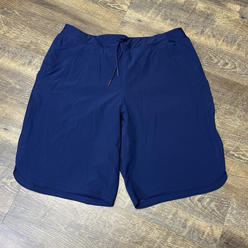 New Lands' End Quick Dry 11" Modest Swim Shorts Navy Blue Built In Brief 16W