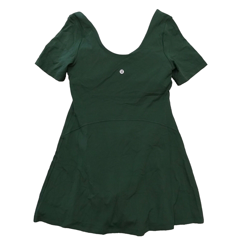 New Lululemon Size 4 Align Short Sleeve Dress 3" Liner Nulu LGYG Legacy Green