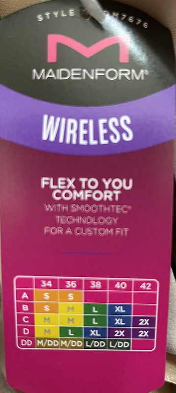 New Maidenform Flex To You Comfort With SmoothTec Pullover DM7676 7679 S/M/L/2XL