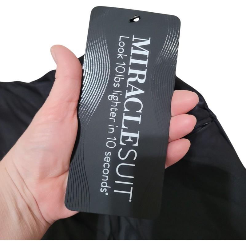 NEW Miraclesuit Size 14 Tummy Control Black Fit & Flare Flair Swim Skirt Pocket