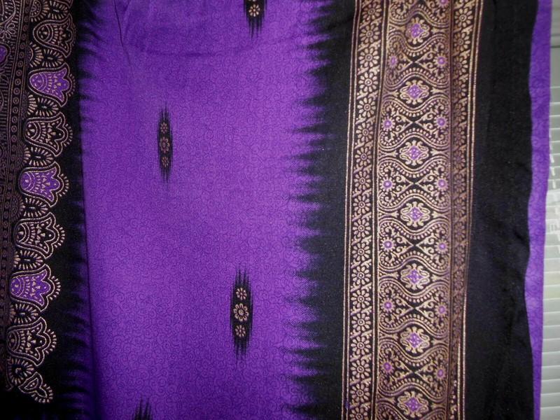 NEW MUMU 2X 3X SANTE KAFTAN CAFTAN HOUSE DRESS DEEP PURPLE BLACK GOLD FLOWER