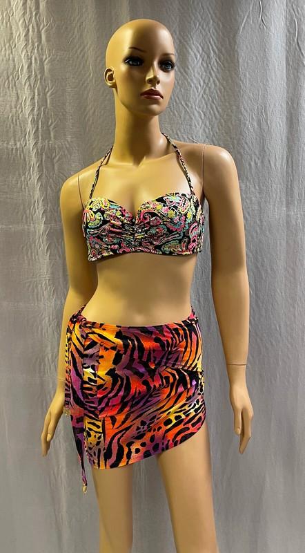 NEW NATORI SWIM $118 KOKO ANIMAL PRINT STRETCH WRAP SARONG COVER-UP XS/S