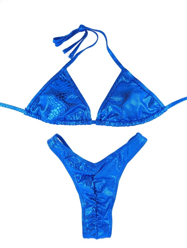 New Never Worn Wellness Practice Bikini/posing Suit/competition Bikini - Blue