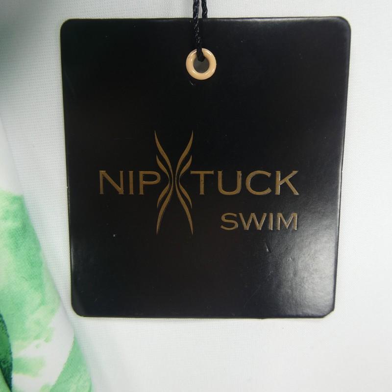 New NIP TUCK Swimsuit Floral Tropical White Green Flowers Size 6 Fits DD/E Cup
