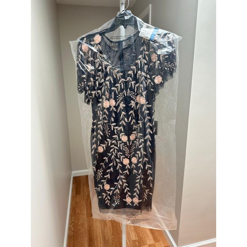 NEW NWT Adrianna Papell Beaded Flutter Sleeve Dress 16W