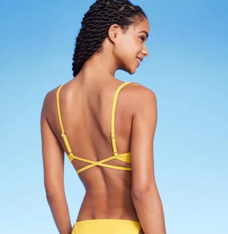 NEW NWT Choose Sz Yellow Removable Pads Versatile Straps Bikini Top WILD FABLE