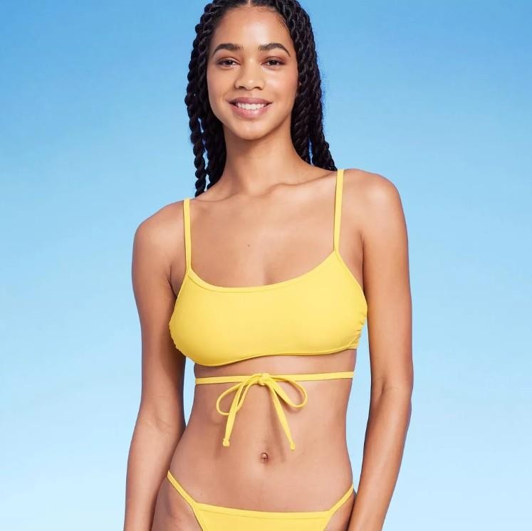 NEW NWT Choose Sz Yellow Removable Pads Versatile Straps Bikini Top WILD FABLE