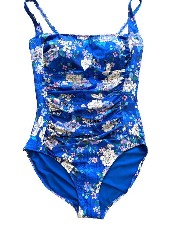 NEW NWT Johnny Was one 1 pc swim suit 2X (bit smaller) tank lined blue dove READ