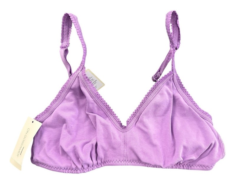 NEW On Gossamer Cabana Cotton Blend Stretch Bralette Purple Size Medium M NWT